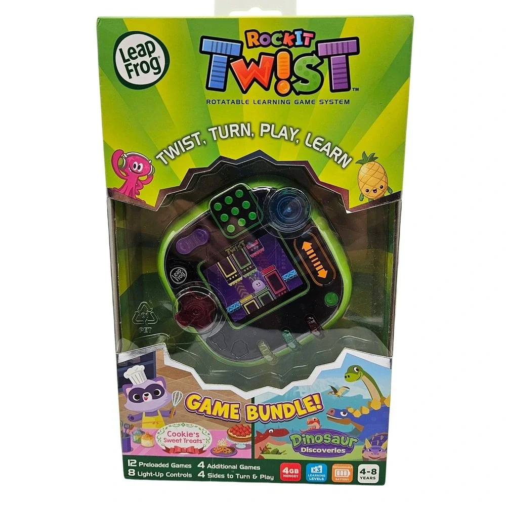 LeapFrog RockIt Twist Game Bundle Green Handheld Learning System 80-606098 NEW